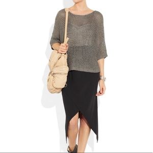 VINCE Metallic Flecked Open-Weave Sweater